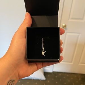 The M Jewelers “K” initial necklace